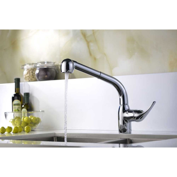 ANZZI KF-AZ040 Harbour Pull Out Spray Kitchen Faucet In Polished Chrome