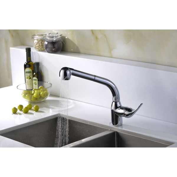 ANZZI KF-AZ040 Harbour Pull Out Spray Kitchen Faucet In Polished Chrome
