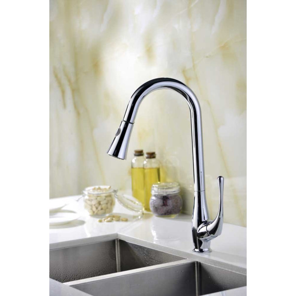ANZZI KF-AZ041 Singer Pull Down Spray Kitchen Faucet In Polished Chrome