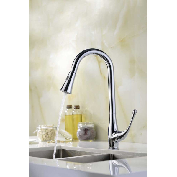 ANZZI KF-AZ041 Singer Pull Down Spray Kitchen Faucet In Polished Chrome