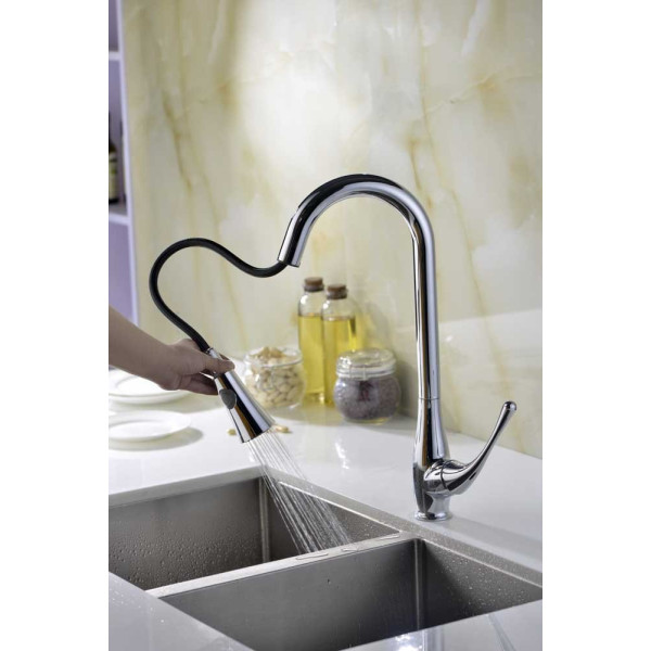 ANZZI KF-AZ041 Singer Pull Down Spray Kitchen Faucet In Polished Chrome
