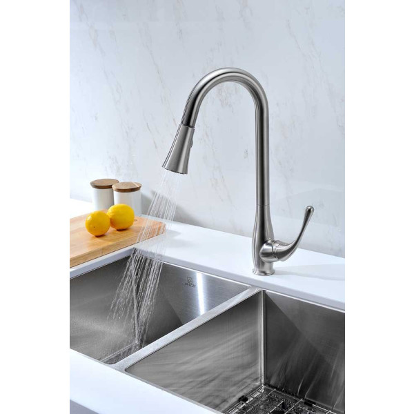ANZZI KF-AZ042 Singer Brass Pull Down Kitchen Faucet In Polished Chrome