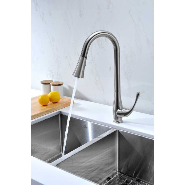 ANZZI KF-AZ042 Singer Brass Pull Down Kitchen Faucet In Polished Chrome