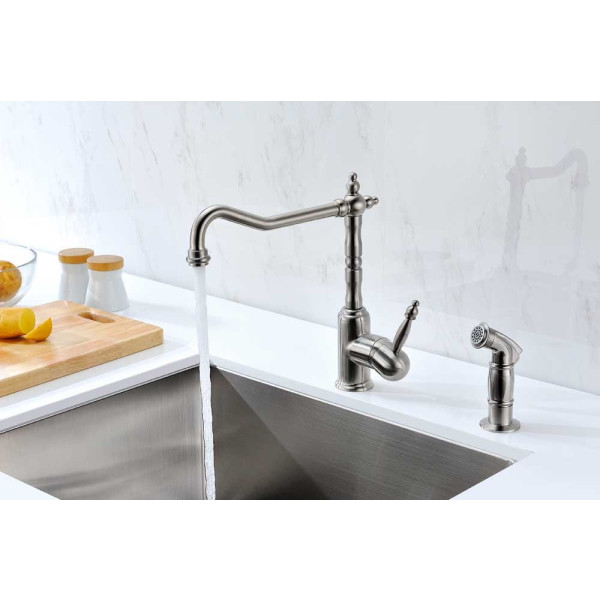 ANZZI KF-AZ108 Locke Kitchen Faucet With Side Spray In Brushed Nickel