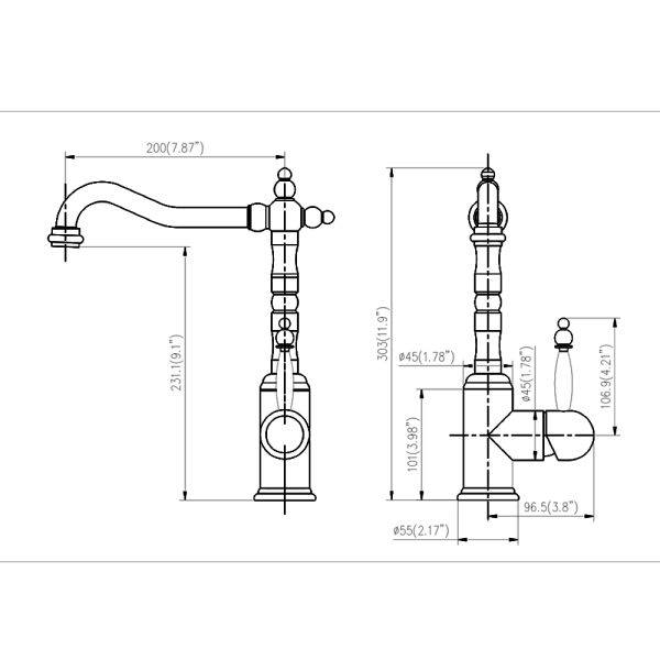 ANZZI KF-AZ108 Locke Kitchen Faucet With Side Spray In Brushed Nickel