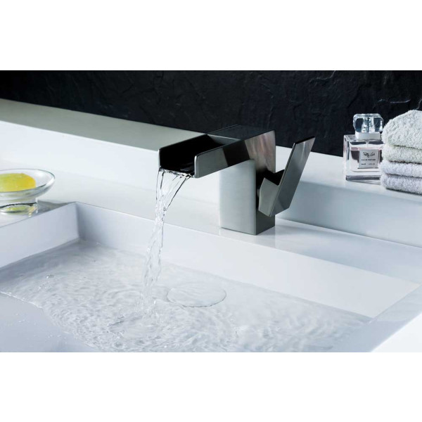 ANZZI KF-AZ127 Zhona Single Hole Low-Arc Waterfall Faucet In Brushed Nickel