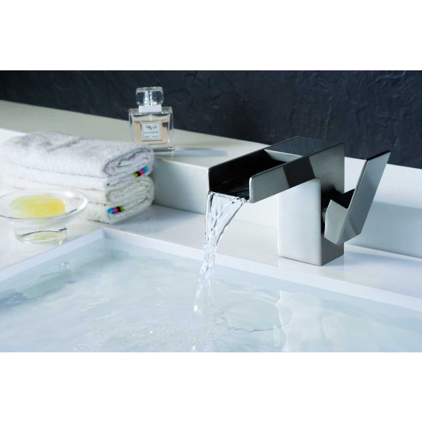 ANZZI KF-AZ127 Zhona Single Hole Low-Arc Waterfall Faucet In Brushed Nickel