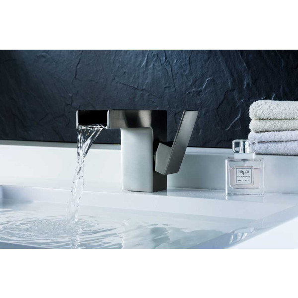 ANZZI KF-AZ127 Zhona Single Hole Low-Arc Waterfall Faucet In Brushed Nickel