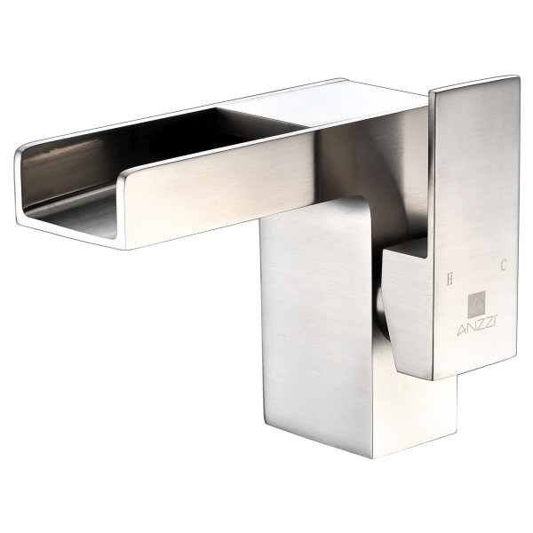 ANZZI KF-AZ127 Zhona Single Hole Low-Arc Waterfall Faucet In Brushed Nickel