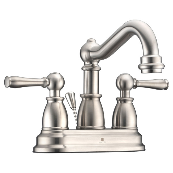ANZZI KF-AZ151 Edge Centerset Mid-Arc Bathroom Faucet In Brushed Nickel