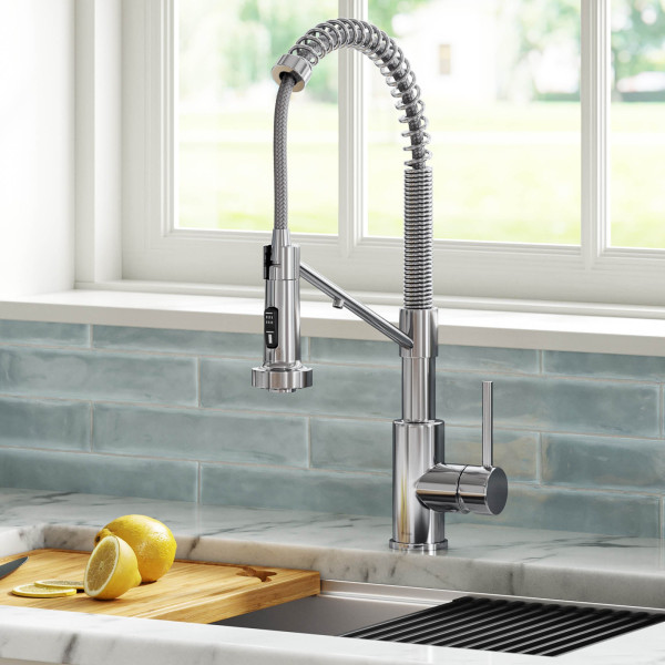Kraus KFF-1610 2-in-1 Commercial Pull-Down Single Handle Kitchen Faucet