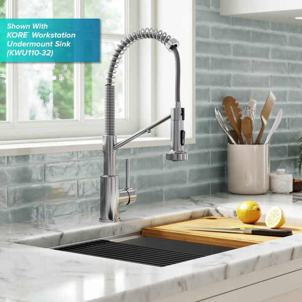 Kraus KFF-1610 2-in-1 Commercial Pull-Down Single Handle Kitchen Faucet