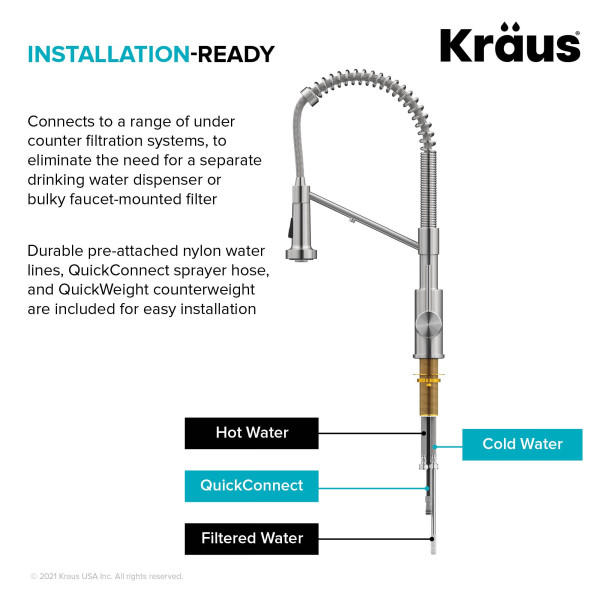 Kraus KFF-1610 2-in-1 Commercial Pull-Down Single Handle Kitchen Faucet