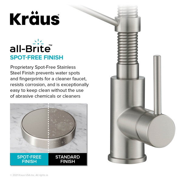 Kraus KFF-1610 2-in-1 Commercial Pull-Down Single Handle Kitchen Faucet