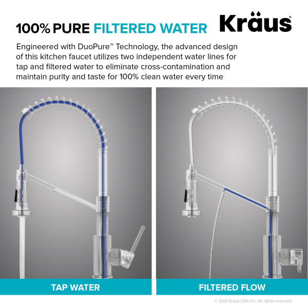 Kraus KFF-1610 2-in-1 Commercial Pull-Down Single Handle Kitchen Faucet
