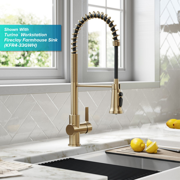 Kraus KFF-1691 2-in-1 Commercial Pull-Down Single Handle Water Filter Kitchen Faucet