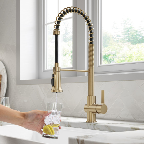 Kraus KFF-1691 2-in-1 Commercial Pull-Down Single Handle Water Filter Kitchen Faucet