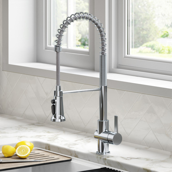Kraus KFF-1691 2-in-1 Commercial Pull-Down Single Handle Water Filter Kitchen Faucet