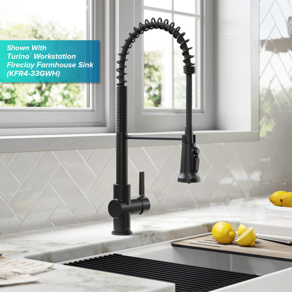 Kraus KFF-1691 2-in-1 Commercial Pull-Down Single Handle Water Filter Kitchen Faucet