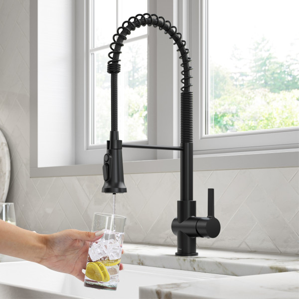 Kraus KFF-1691 2-in-1 Commercial Pull-Down Single Handle Water Filter Kitchen Faucet