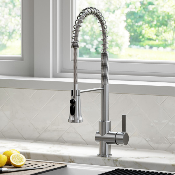 Kraus KFF-1691 2-in-1 Commercial Pull-Down Single Handle Water Filter Kitchen Faucet