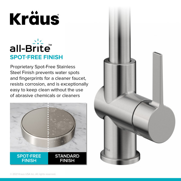 Kraus KFF-1691 2-in-1 Commercial Pull-Down Single Handle Water Filter Kitchen Faucet