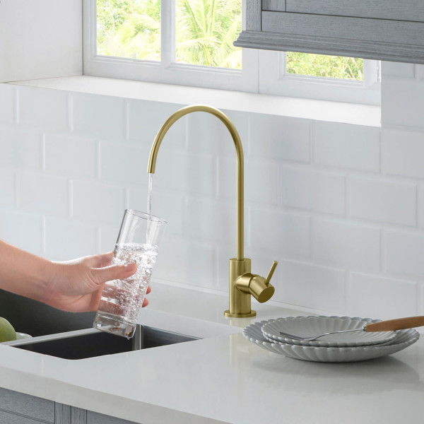 KIBI KFF501BG Circular Water Filtration Faucet In Brushed Gold