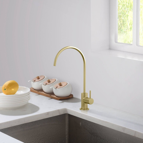 KIBI KFF501BG Circular Water Filtration Faucet In Brushed Gold