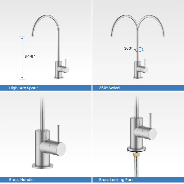 KIBI KFF501BN Circular Water Filtration Faucet In Brushed Nickel