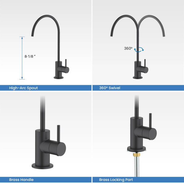 KIBI KFF501MB Circular Water Filtration Faucet In Matte Black