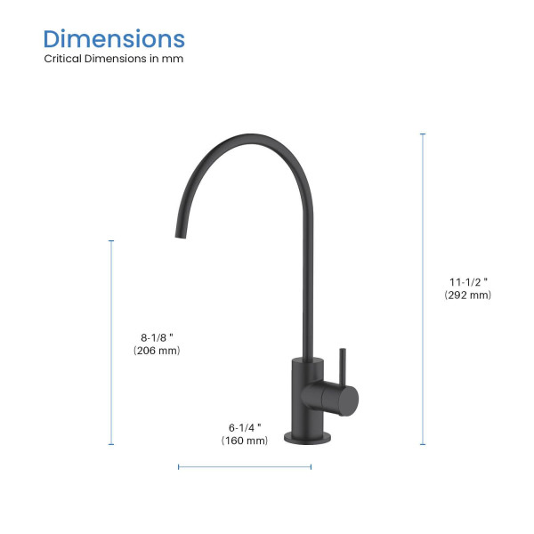 KIBI KFF501MB Circular Water Filtration Faucet In Matte Black