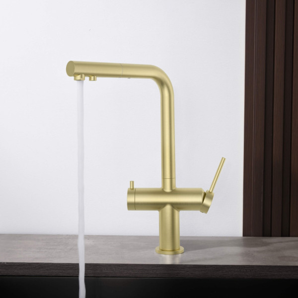 KIBI KFF502BG Circular 2-in-1 Water Filter Kitchen Pull Out Faucet