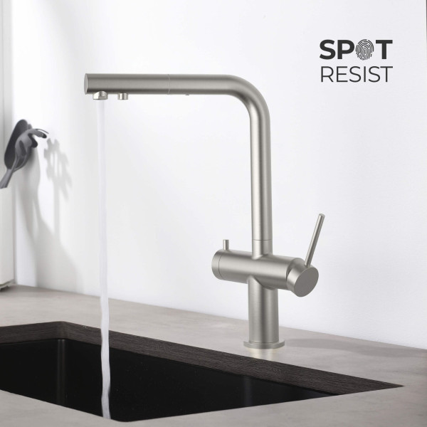 KIBI KFF502BN Circular 2-in-1 Water Filter Kitchen Pull Out Faucet