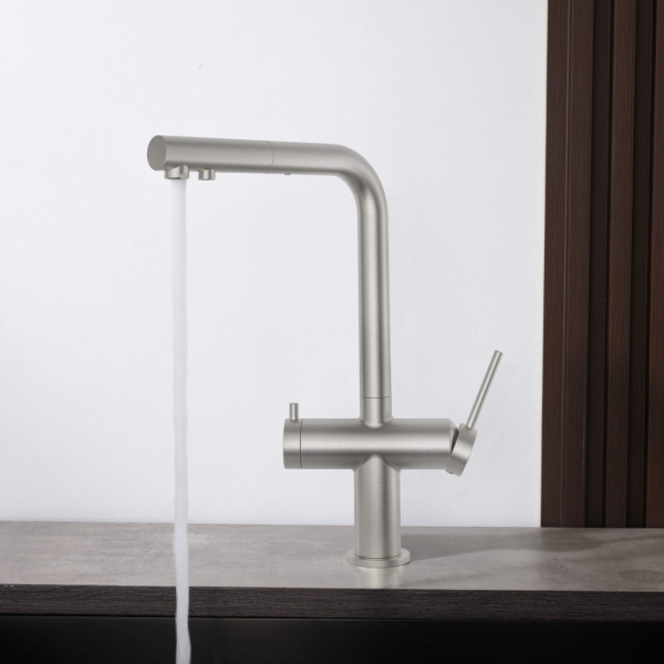 KIBI KFF502BN Circular 2-in-1 Water Filter Kitchen Pull Out Faucet