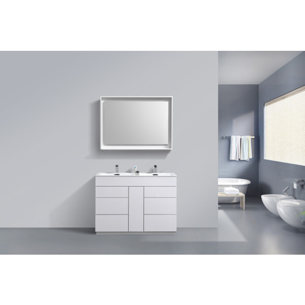 KubeBath KFM48D Milano 48" Double Sink Bathroom Vanity
