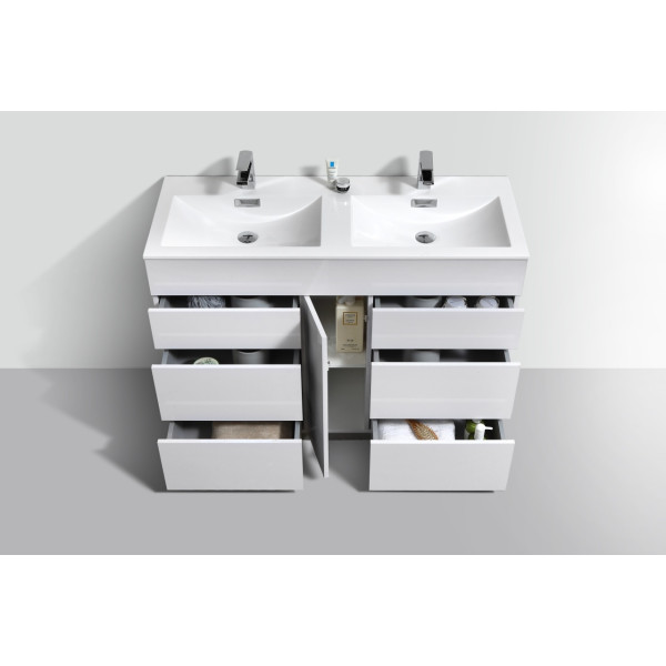 KubeBath KFM48D Milano 48" Double Sink Bathroom Vanity