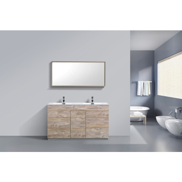 KubeBath KFM60D Milano 60" Double Sink Bathroom Vanity