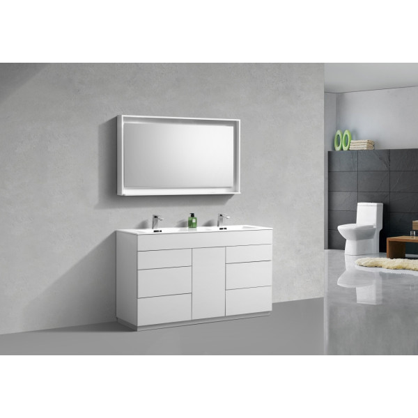 KubeBath KFM60D Milano 60" Double Sink Bathroom Vanity