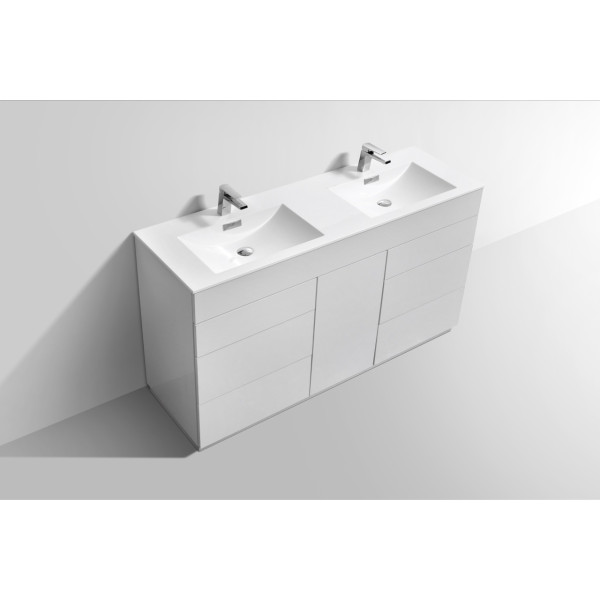 KubeBath KFM60D Milano 60" Double Sink Bathroom Vanity