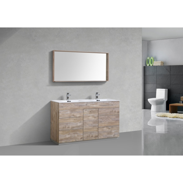 KubeBath KFM60D Milano 60" Double Sink Bathroom Vanity