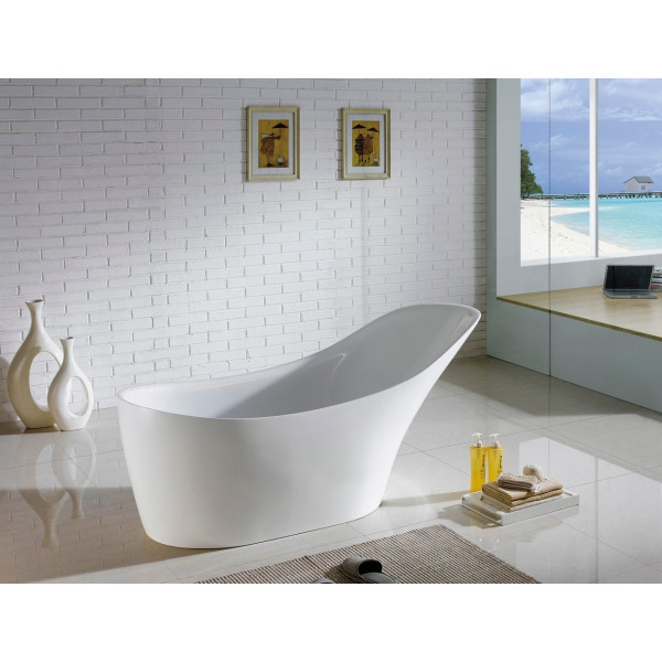 KubeBath KFST1067 Victorian 67 Inch Acrylic Free Standing Bathtub In White