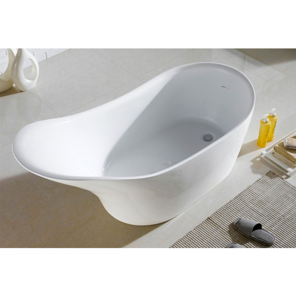 KubeBath KFST1067 Victorian 67 Inch Acrylic Free Standing Bathtub In White