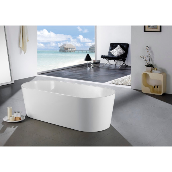 Kube KFST1467 Ovale 67 Inch Acrylic Free Standing Bathtub In White