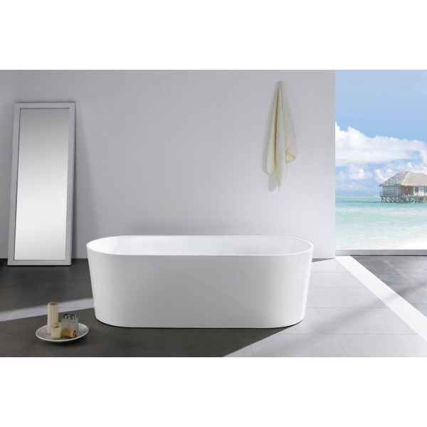 Kube KFST1467 Ovale 67 Inch Acrylic Free Standing Bathtub In White