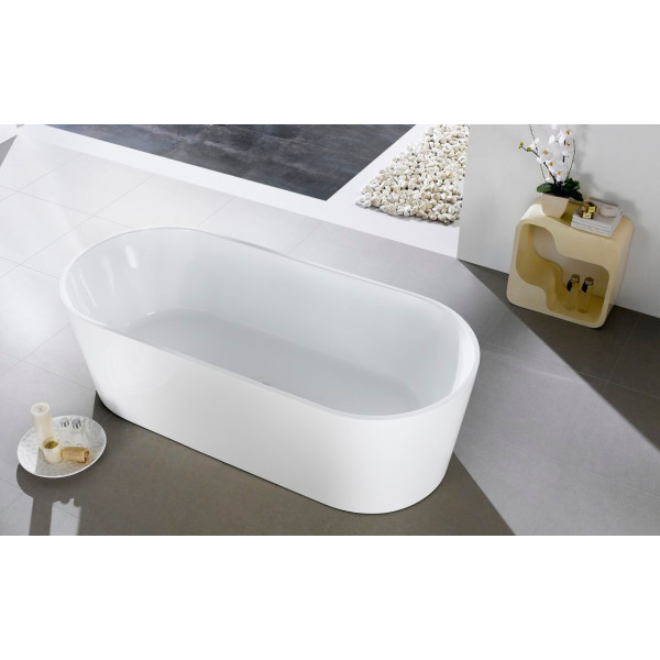 Kube KFST1467 Ovale 67 Inch Acrylic Free Standing Bathtub In White