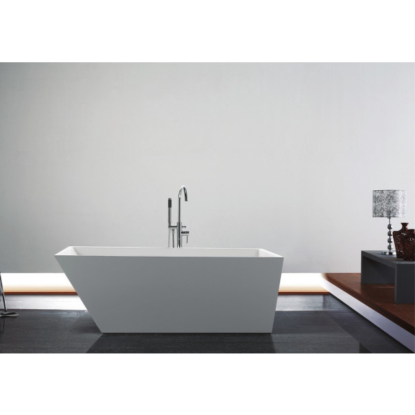 Kube KFST1667 Obliquo 67 Inch Acrylic Free Standing Bathtub In White
