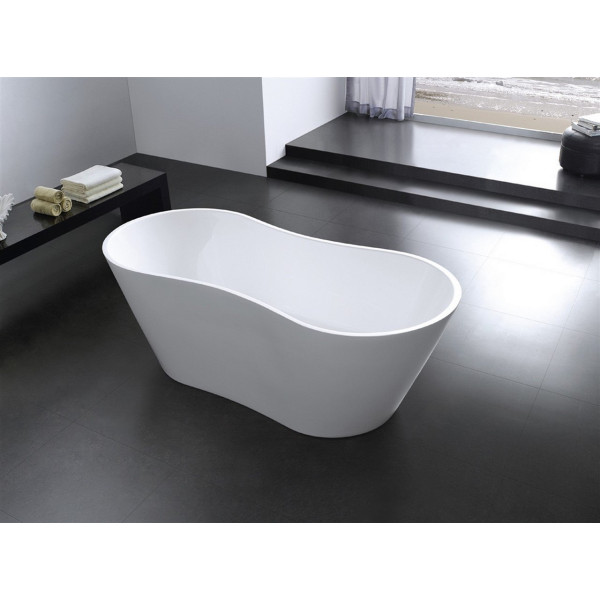 KubeBath KFST1967 Onde 67 Inch Acrylic Free Standing Bathtub In White