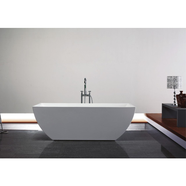 Kube KFST2167 Contemporanea 67 Inch Acrylic Free Standing Bathtub In White