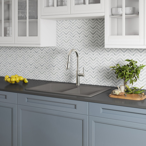 Kraus KGD-50GREY Forteza 33” Dual Mount 60/40 Double Granite Kitchen Sink Grey