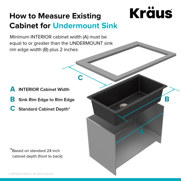 Kraus KGU-434B 33 inch Undermount 50/50 Black Onyx Granite Kitchen Sink